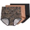 imageJockey Womens Shapewear Skimmies 360 Tummy Smoothing Brief  3 PackBlackAlmondElaborate Neutral Lace