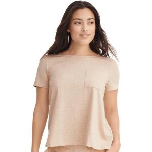 imageJockey Womens Loungewear Soft Touch Luxe Swing TeeOatmeal Heather