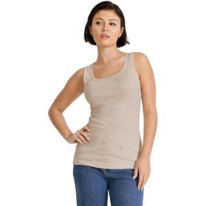 imageJockey Womens Performance 100 Cotton Rib TankOatmeal Heather