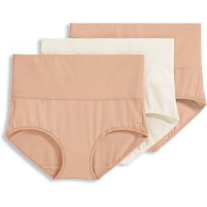 imageJockey Womens Shapewear Skimmies 360 Tummy Smoothing Brief  3 PackLightIvoryLight