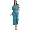 imageJockey Womens Loungewear Soft Touch Luxe Crop PantTeal Slate