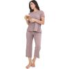 imageJockey Womens Loungewear Soft Touch Luxe Crop PantTwilight Sands