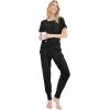 imageJockey Womens Loungewear Soft Touch Luxe Foldover JoggerBlack