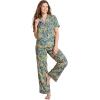 imageJockey Womens Sleepwear Soft Touch Luxe Woven Short Sleeve TopParakeet Paradise