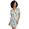 imageJockey Womens Organic Cotton Stretch Sleep ShirtPink Artistic Palm