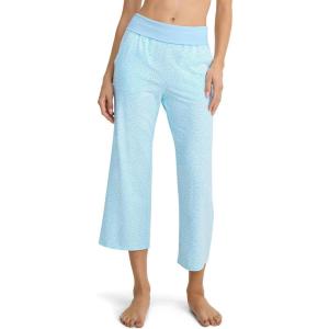 imageJockey Womens Loungewear Soft Touch Luxe Crop PantBlue Melody Dot