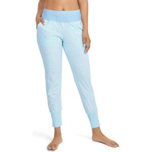 imageJockey Womens Loungewear Soft Touch Luxe Foldover JoggerBlue Melody Dot