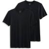 imageJockey Mens Undershirt Big Man Made in America 100 Cotton VNeck Undershirt  2 PackBlack