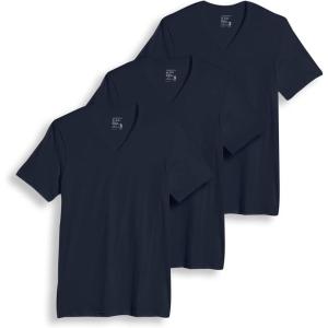 imageJockey Mens Undershirt Classic VNeck Undershirt  3 PackJust Past Midnight