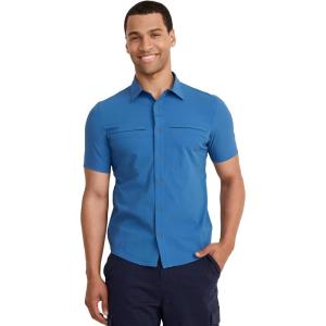 imageJockey Outdoors Mens Short Sleeve Snap Woven ShirtTrue Blue