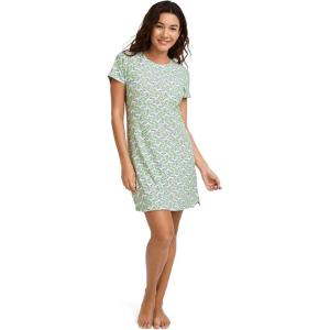 imageJockey Womens Soft Cool Sleep ShirtGreen Flamingo Geo