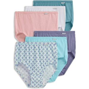 imageJockey Womens Underwear Plus Size Elance Brief  6 PackWinter SprigHydrangeaSeaCoral Mist HeatherCoveWhite