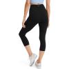 imageJockey Womens Activewear High Rise Cotton Stretch Capri LeggingBlack