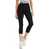 imageJockey Womens Activewear High Rise Cotton Stretch Capri LeggingBlack