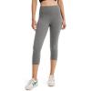 imageJockey Womens Activewear High Rise Cotton Stretch Capri LeggingCharcoal