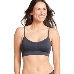 imageJockey Womens Bra Seamfree Modern Micro Stretch Cami Strap BraletteEbony