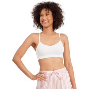 imageJockey Womens Bra Seamfree Modern Micro Stretch Cami Strap BraletteWhite