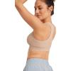 imageJockey Womens Bra Seamfree Mid Impact Zip Front Sports BraLight Beige