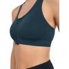 imageJockey Womens Bra Seamfree Mid Impact Zip Front Sports BraOcean Sky