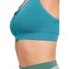imageJockey Womens Bra Seamfree Mid Impact Zip Front Sports BraTeal Slate