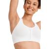 imageJockey Womens Bra Seamfree Mid Impact Zip Front Sports BraWhite Snow