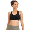 imageJockey Womens Bra Seamfree Mid Impact Zip Front Sports BraBlack Night