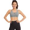 imageJockey Womens Bra Seamfree Mid Impact Zip Front Sports BraBoulder