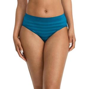 imageJockey Womens Underwear Seamfree HiCutReally Teal Stripe