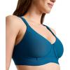 imageJockey Womens Bra Cooling Cotton Blend Wirefree Full Coverage Molded Cup BraReally Teal