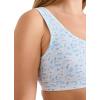 imageJockey Womens Bra Organic Cotton Stretch Tank Strap BraletteBright Blue Blooms