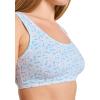 imageJockey Womens Bra Organic Cotton Stretch Tank Strap BraletteBright Blue Blooms
