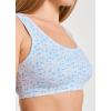imageJockey Womens Bra Organic Cotton Stretch Tank Strap BraletteBright Blue Blooms