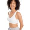 imageJockey Womens Bra Seamfree Cotton Blend Light Support BraletteDiamond White