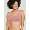 imageJockey Womens Bra Seamfree Cotton Blend Light Support BraletteSoft Pink