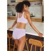imageJockey Womens Bra Seamfree Cotton Blend Light Support BraletteViolet Veil
