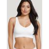 imageJockey Womens Bra Seamfree Cotton Blend Light Support BraletteWhite