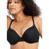 imageJockey Womens Bra Smooth ampamp Sleek Microfiber Demi Coverage Underwire TShirt BraBlack