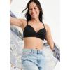imageJockey Womens Bra Smooth ampamp Sleek Microfiber Demi Coverage Wirefree TShirt BraBlack Night
