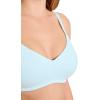 imageJockey Womens Bra Smooth ampamp Sleek Microfiber Full Coverage Wirefree TShirt BraEcho Blue