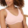 imageJockey Womens Smooth ampamp Sleek Microfiber Full Coverage Wirefree Unlined TShirt BraPink Haze