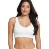 imageJockey Womens Bra Seamfree Cotton Blend Light Support BraletteWhite