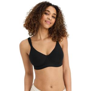 imageJockey Womens Bra Cooling Cotton Blend Wirefree Full Coverage Molded Cup BraBlack