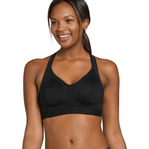 imageJockey Womens Bra Forever Fit Mid Impact Molded Cup Active BraBlack