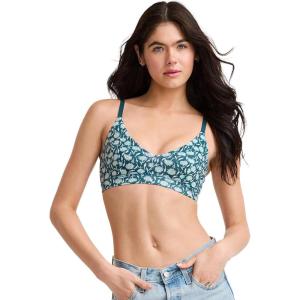 imageJockey Womens Bra Organic Cotton Stretch Triangle BraletteFrayed Teal Floral