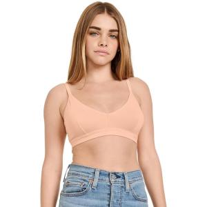 imageJockey Womens Bra Organic Cotton Stretch Triangle BralettePeach Smoothie