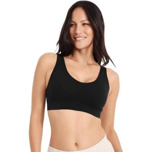 imageJockey Womens Bra Seamfree Cotton Blend Light Support BraletteBlack Night