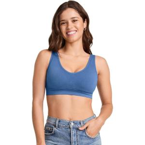 imageJockey Womens Bra Seamfree Cotton Blend Light Support BraletteTrue Blue