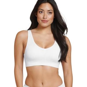 imageJockey Womens Bra Seamfree Cotton Blend Light Support BraletteWhite