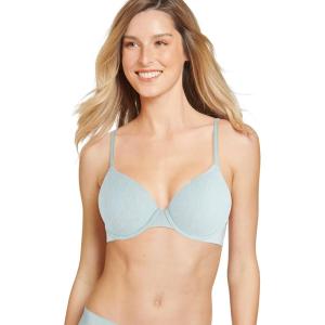 imageJockey Womens Bra Smooth ampamp Sleek Microfiber Demi Coverage Underwire TShirt BraClear Waters Heather