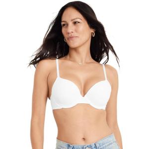 imageJockey Womens Bra Smooth ampamp Sleek Microfiber Demi Coverage Underwire TShirt BraWhite